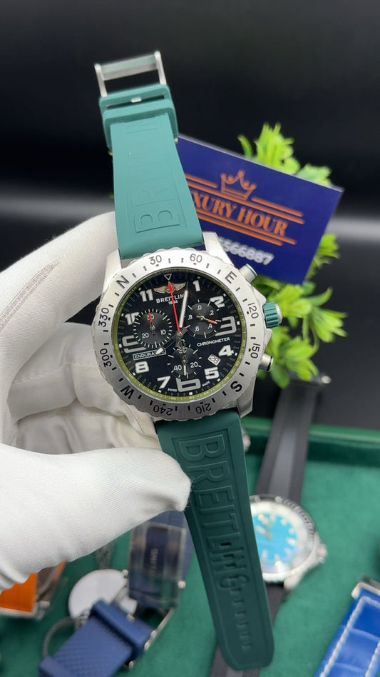 Silver with black dial