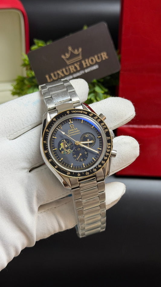 Silver with Blue Dial.