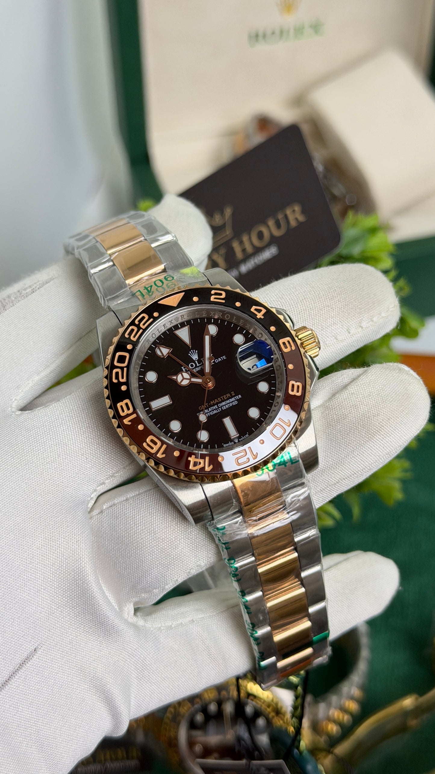 Rose Gold Two Tone with Black Dial🔥