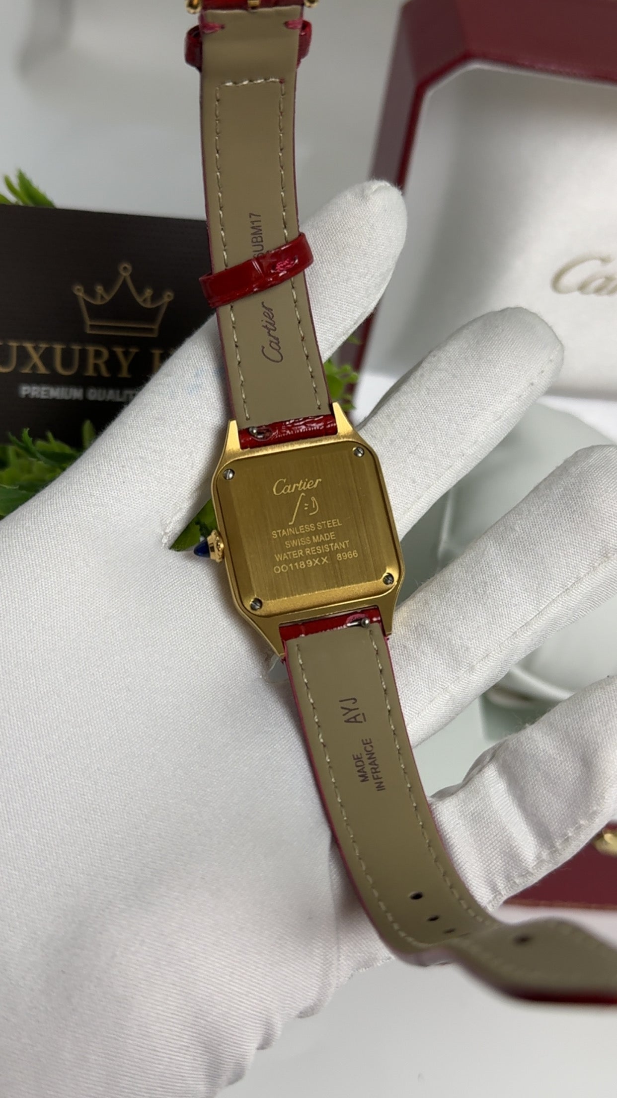 Yellow Gold with Blue Strap.