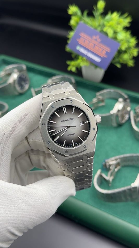 Silver with grey dial