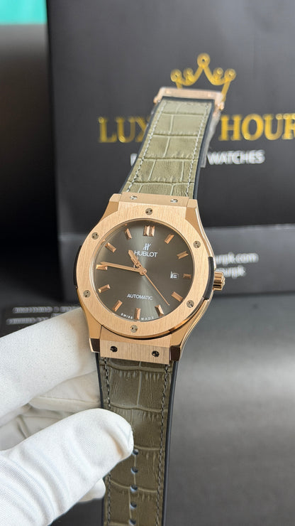 Rose Gold with Grey Dial.