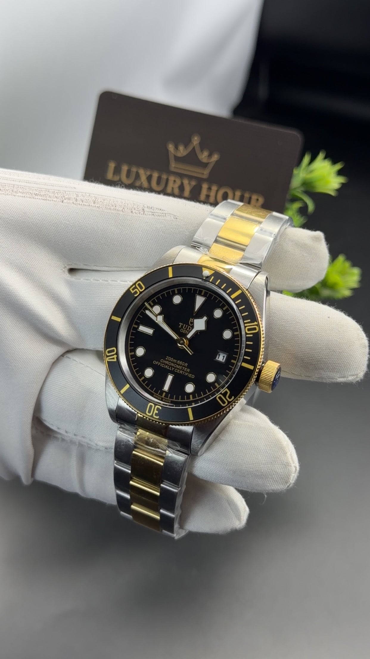 Yellow Gold two tone with Black dial🔥