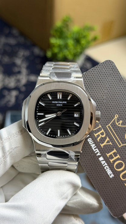 Silver with Black Dial.