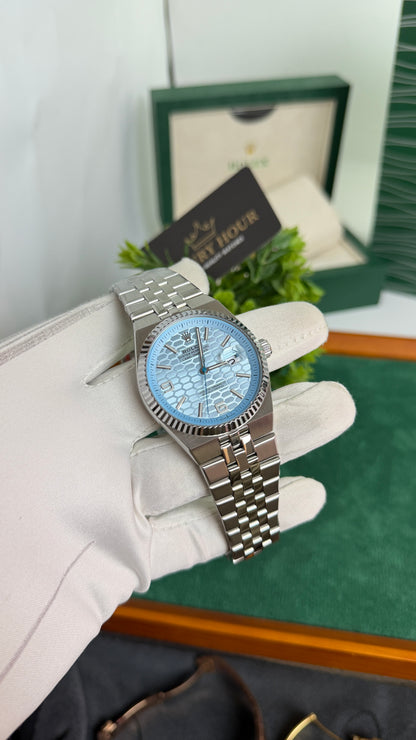 Silver with Sky Blue Dial🔥
