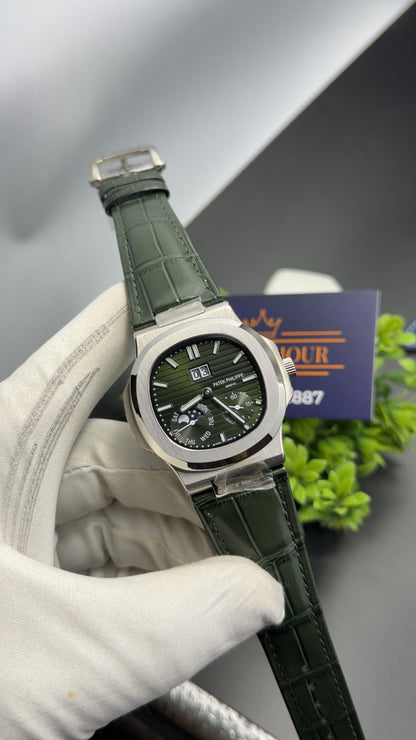 Silver with green dial🔥
