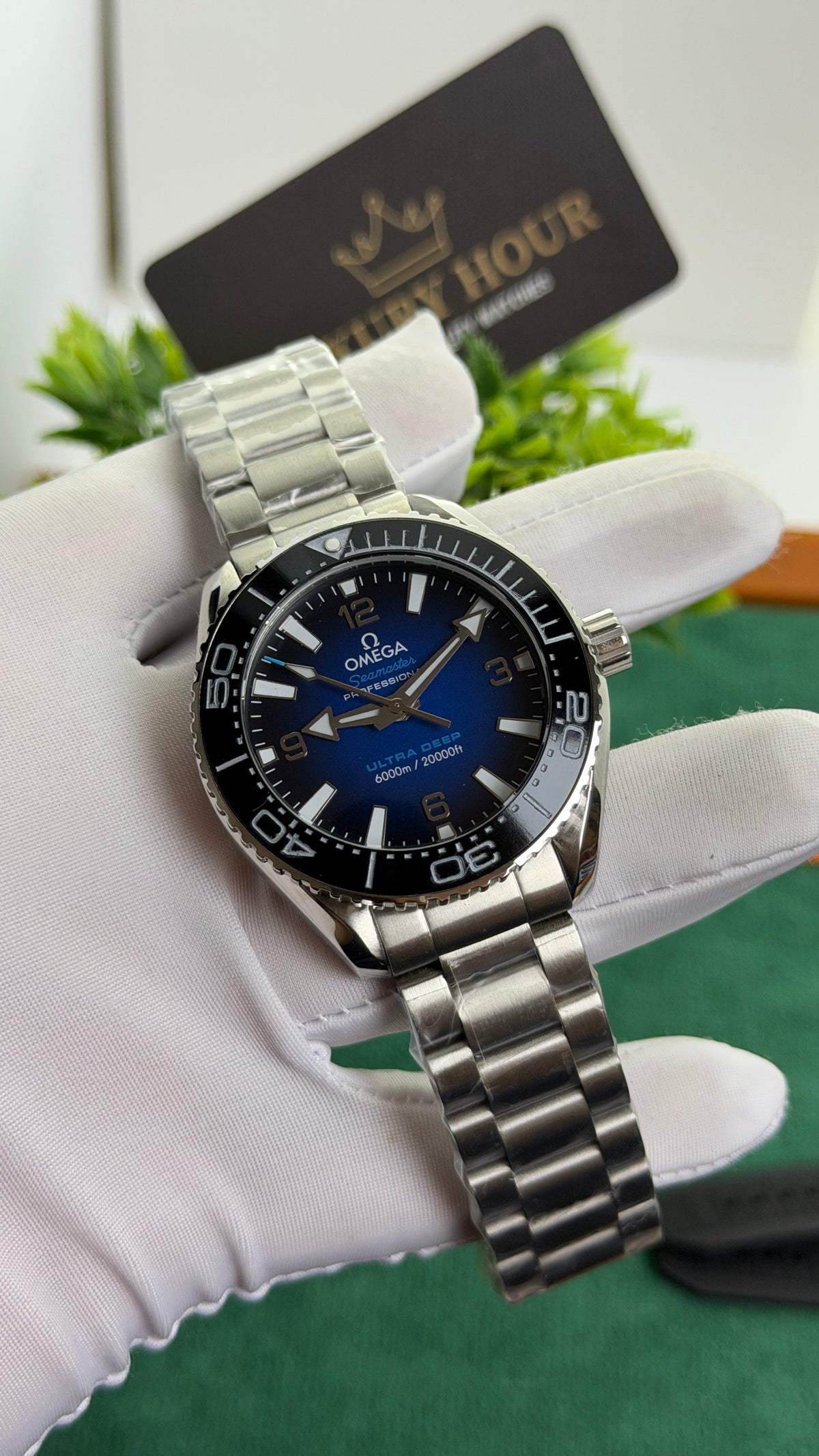 Silver with Blue Dial.