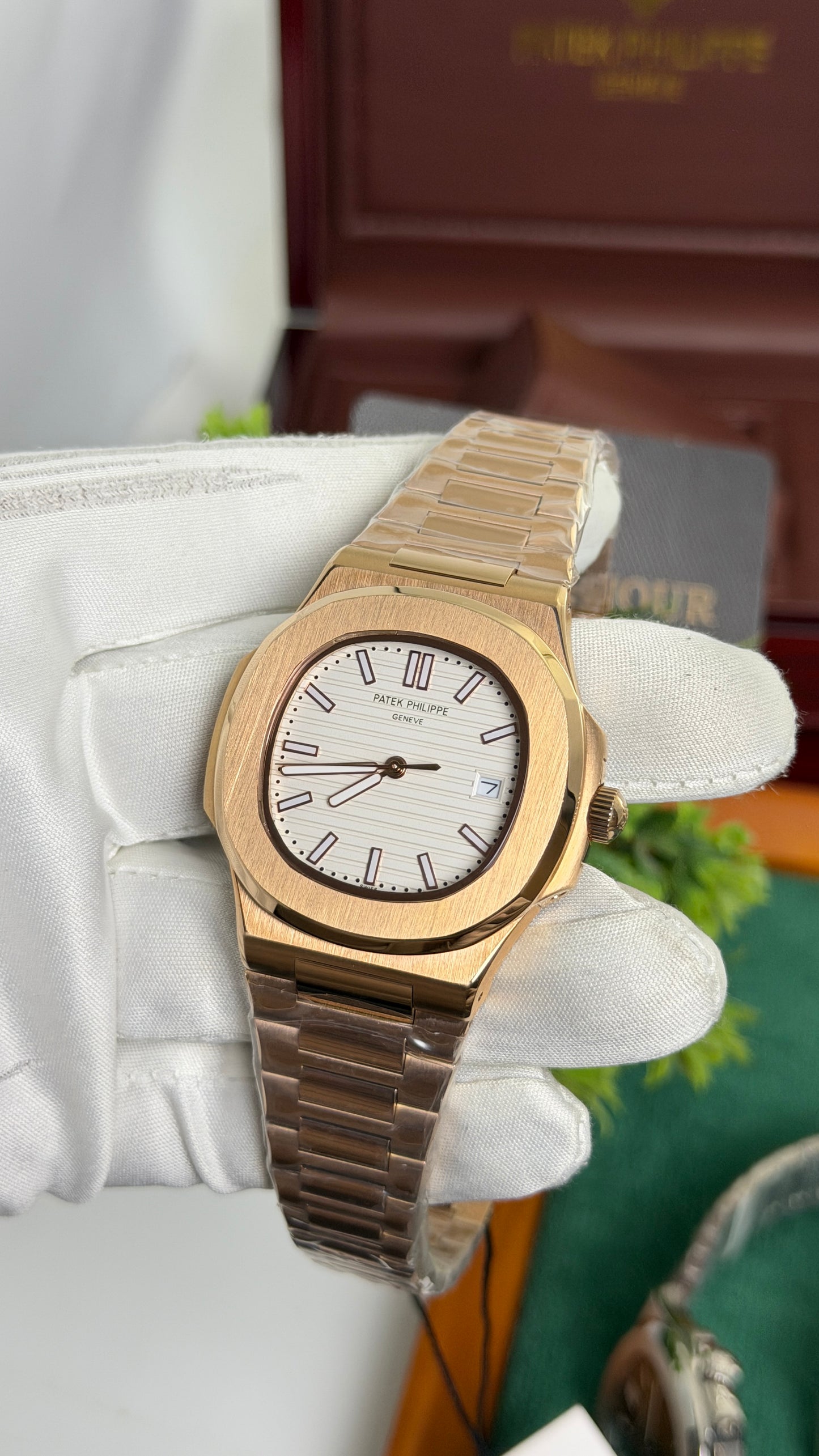 Rose Gold with White Dial.