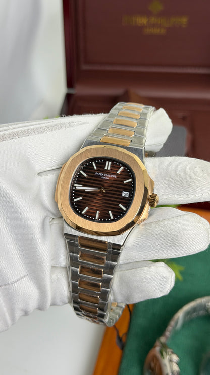 Rose Gold Two Tone with Chocolate Dial.