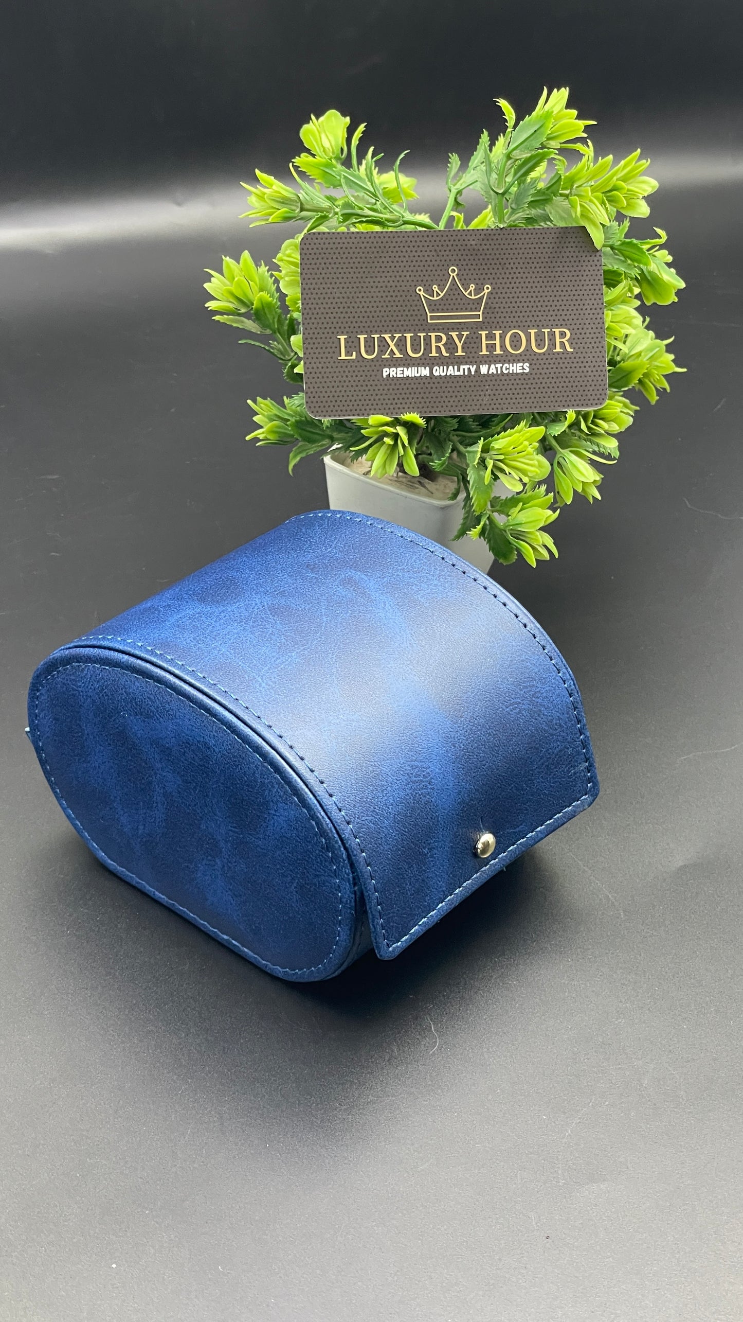 Blue Leather Watch Case