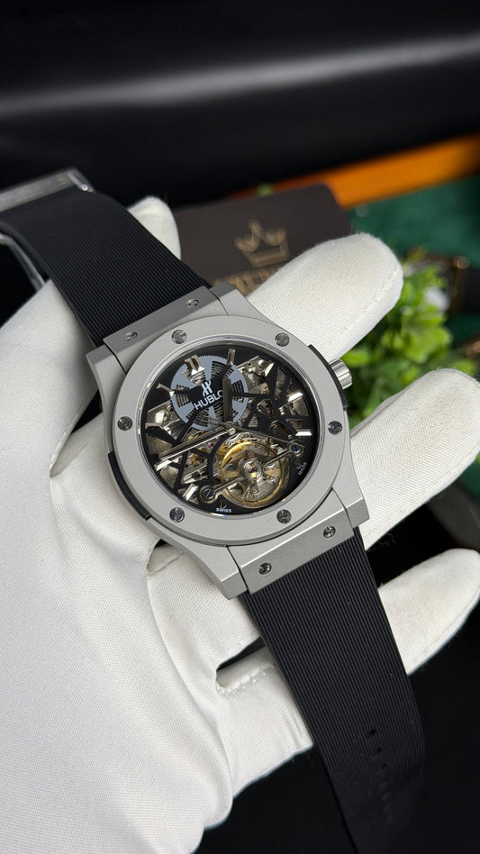 Silver with Black Dial ( Skeleton Edition )