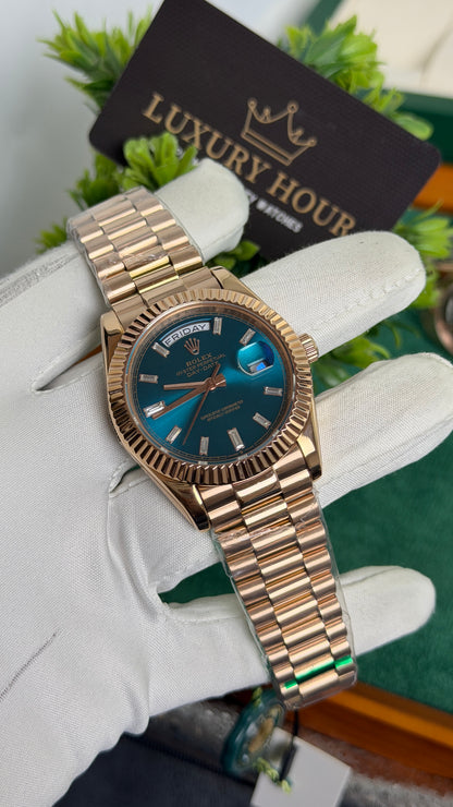 Rose Gold with Aqua Dial🔥