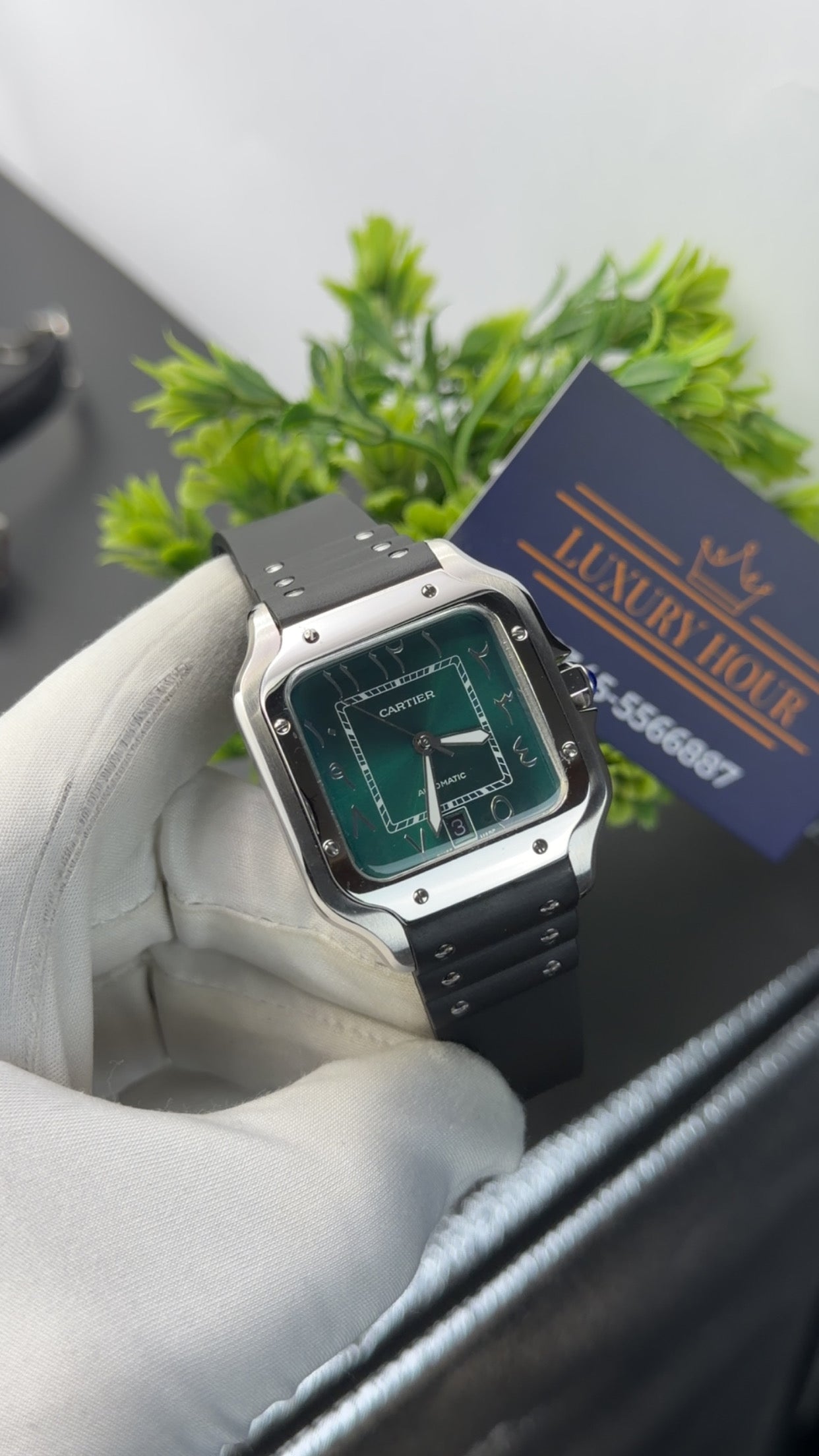 Silver with green dial 🔥
