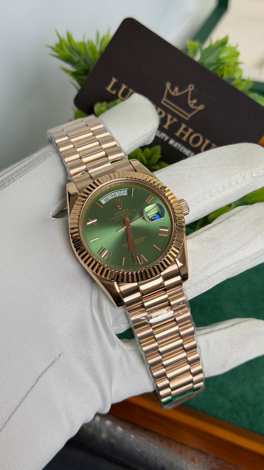 Rose Gold with Green Dial🔥