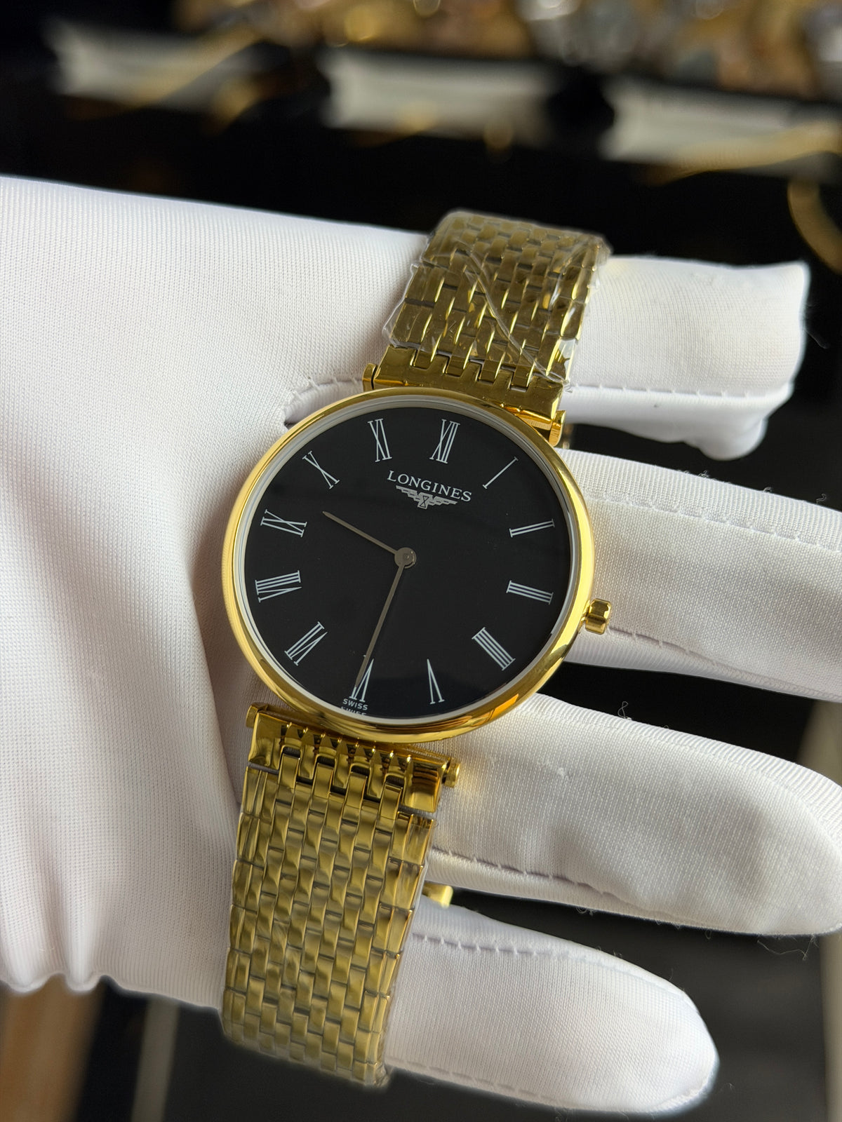 Yellow Gold Two Tone with Black Dial.