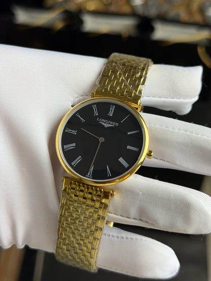 Yellow Gold Two Tone with Black Dial.