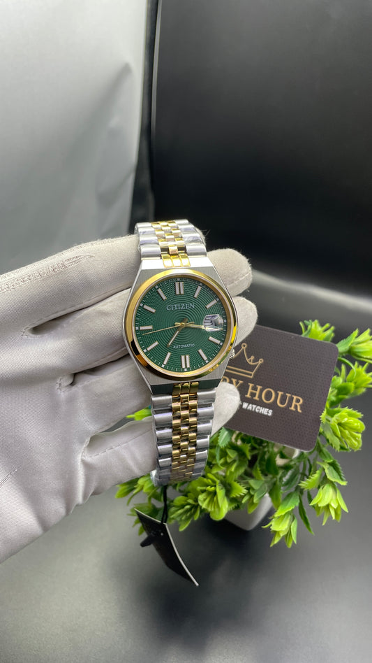 Yellow Gold Two Tone with Green Dial🔥