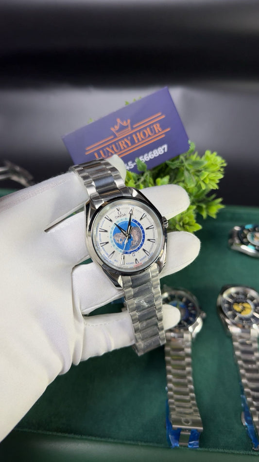 Silver with white dial