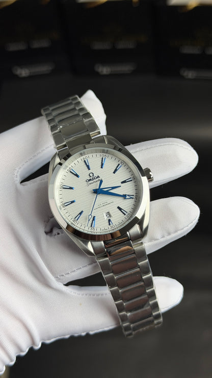 Silver with White Dial.