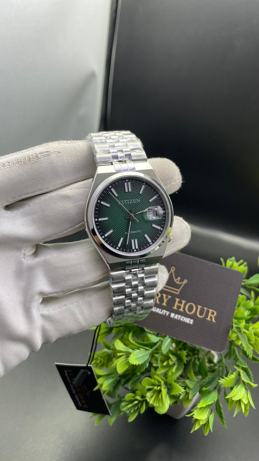 Silver with Green Dial🔥