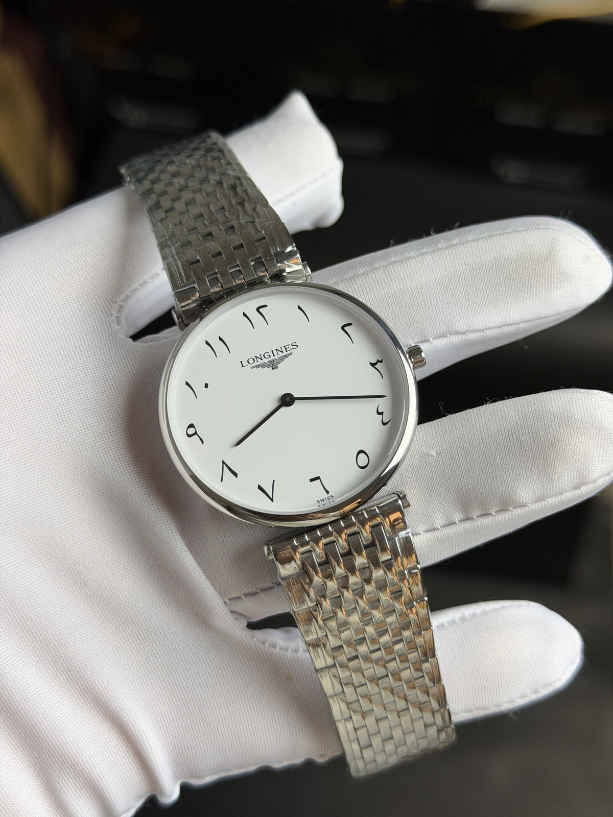 Silver with White Dial.