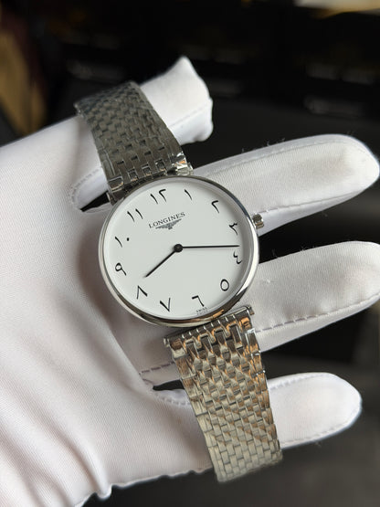 Silver with White Dial.