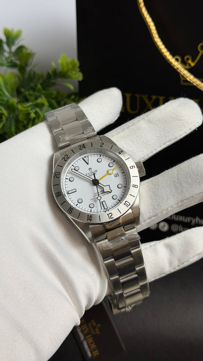 Silver with White Dial.
