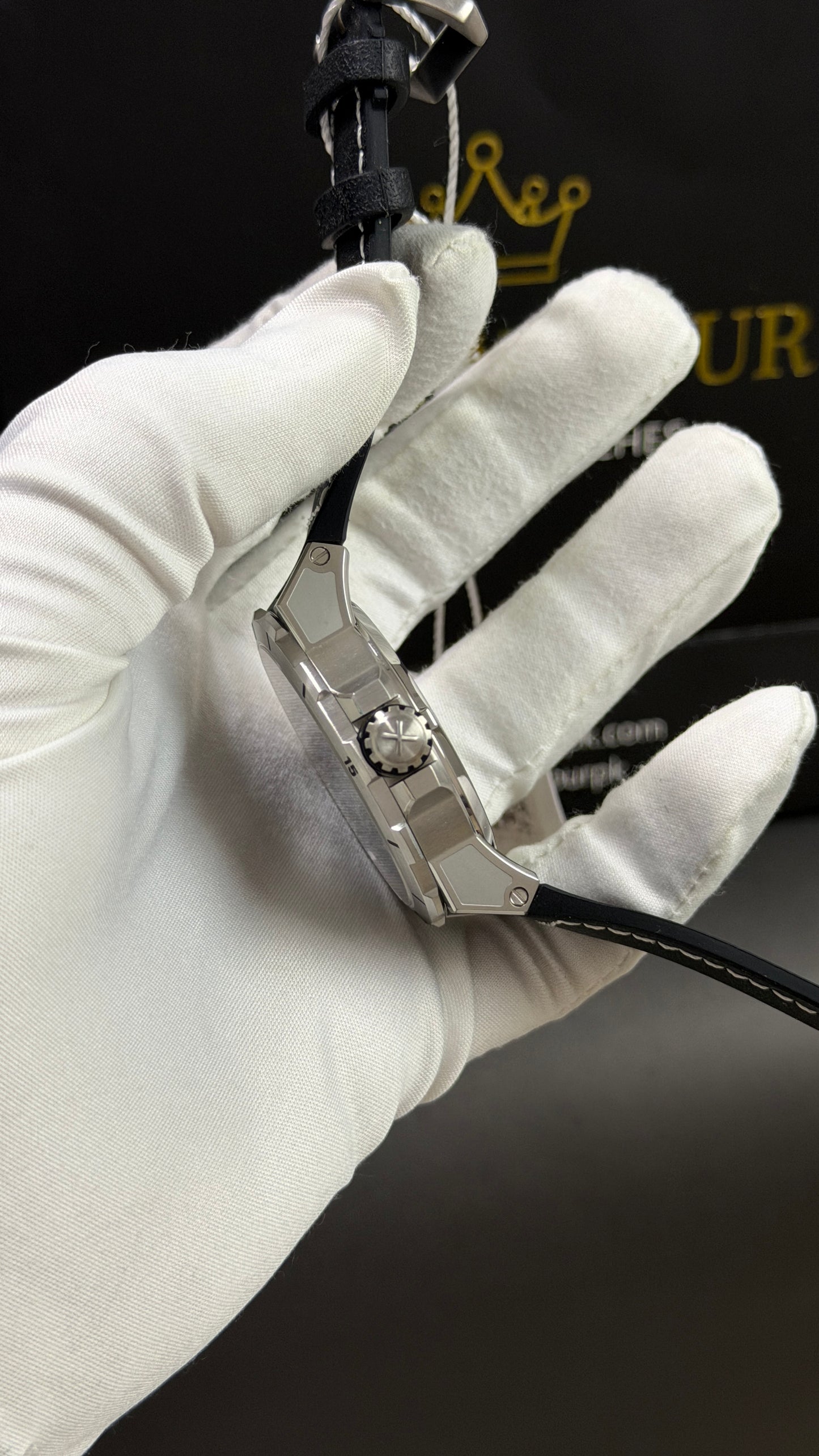 Silver with Black Skeleton Dial.( 100% Original )