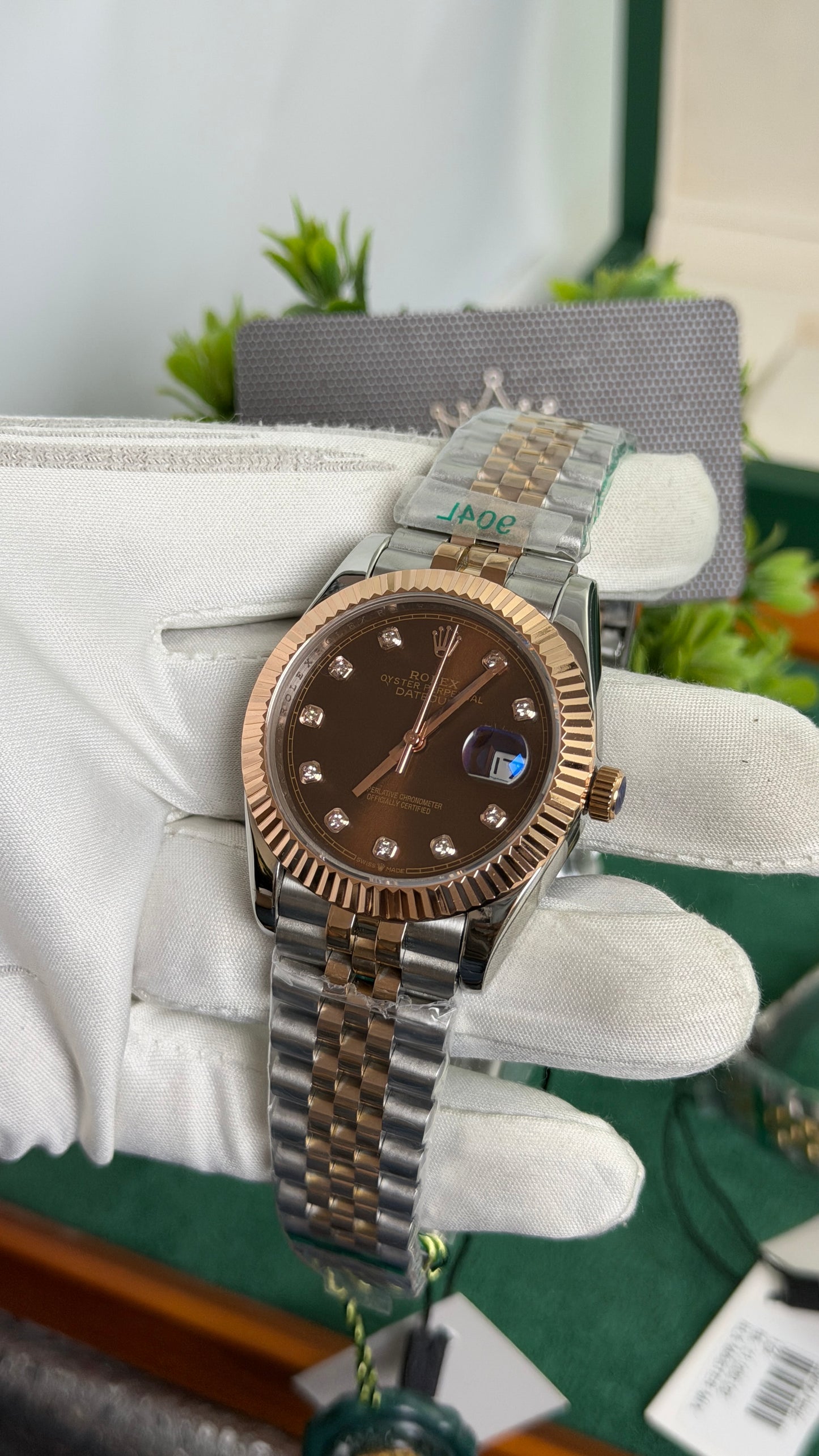 Rose Gold Two Tone with Chocolate Dial🔥