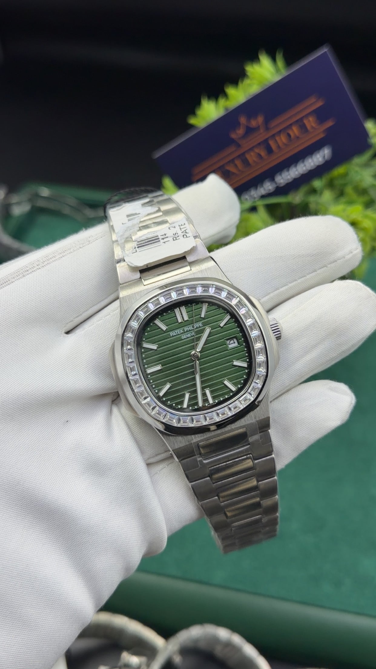 Silver with green dial zarcon bezel