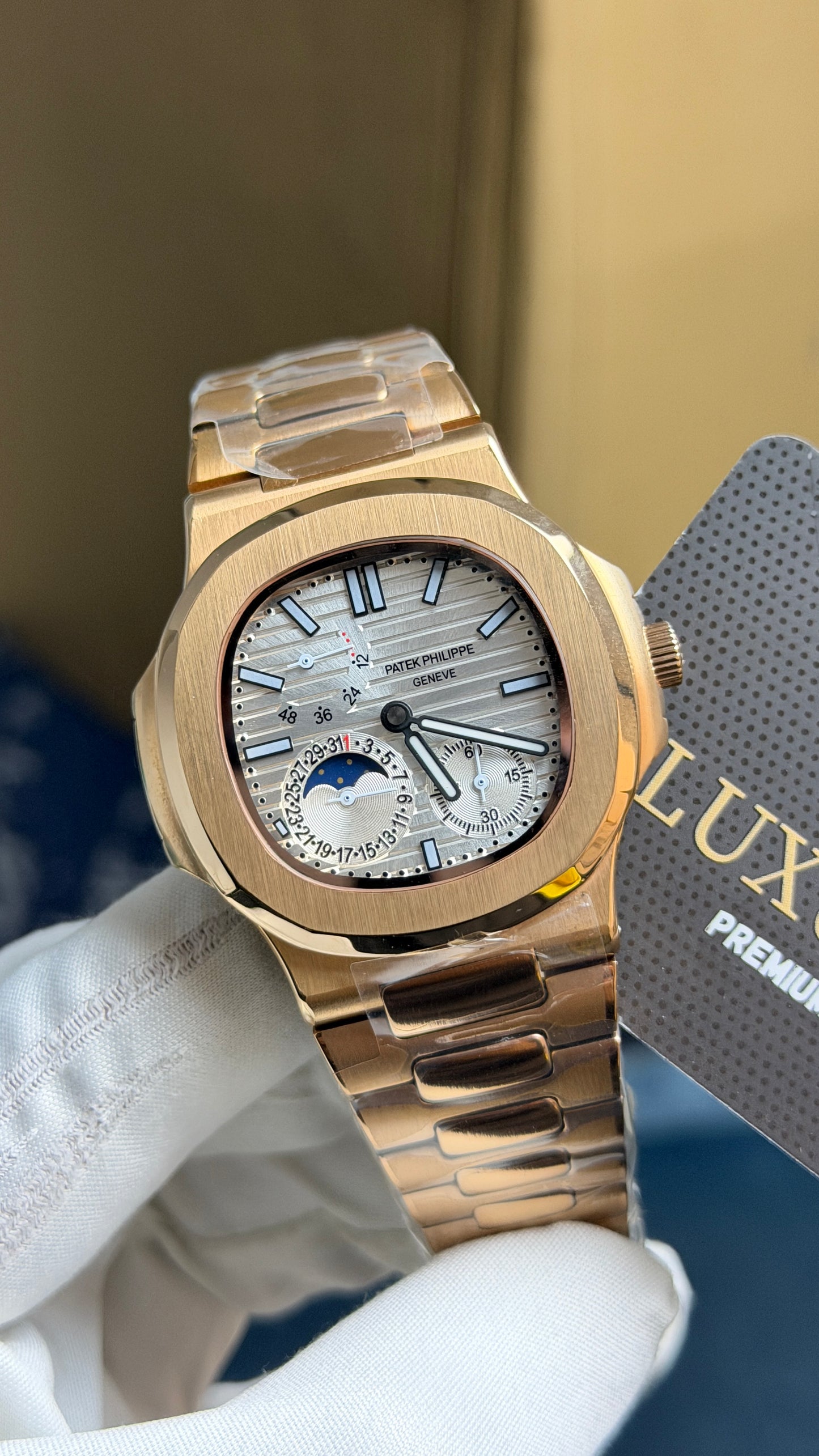 Rose Gold with White Dial.