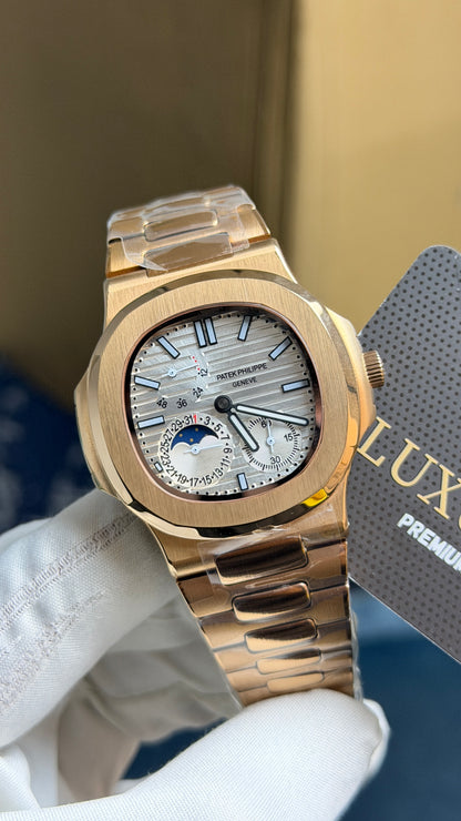 Rose Gold with White Dial.