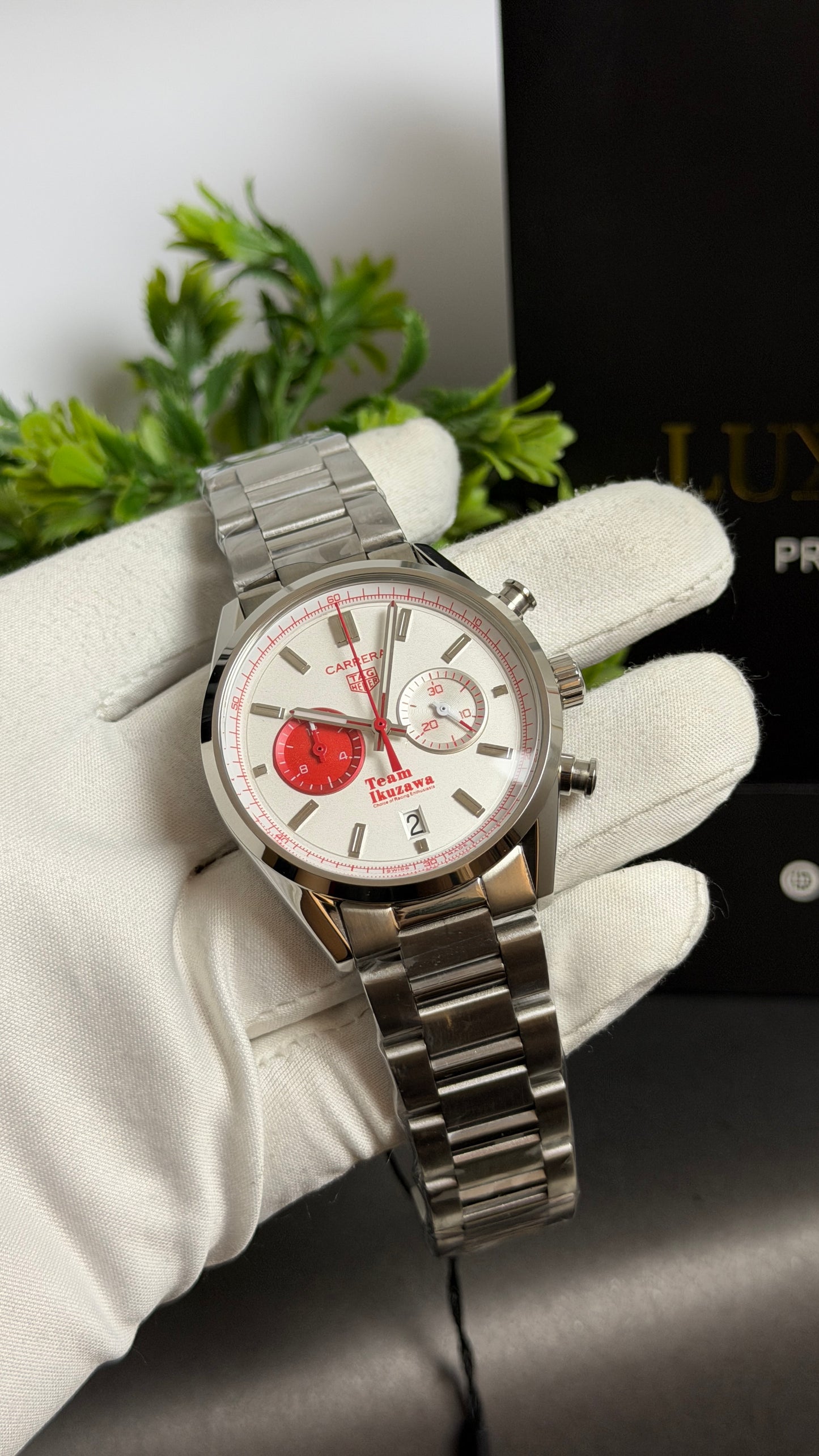 Silver with White Dial.