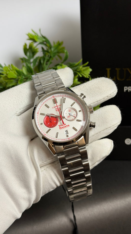 Silver with White Dial.