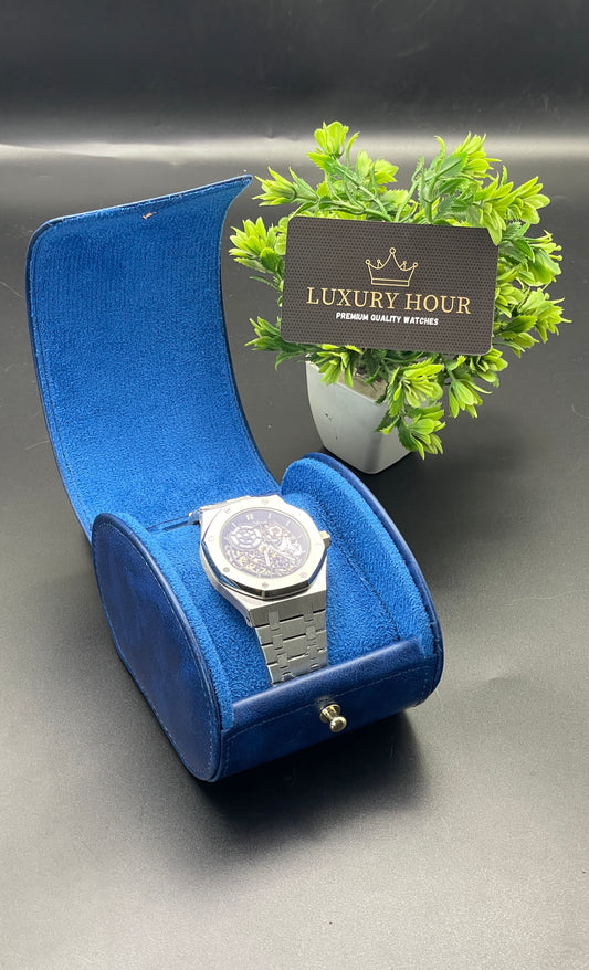 Blue Leather Watch Case
