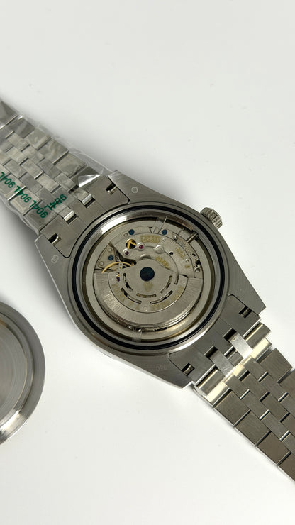 Silver with Blue dial