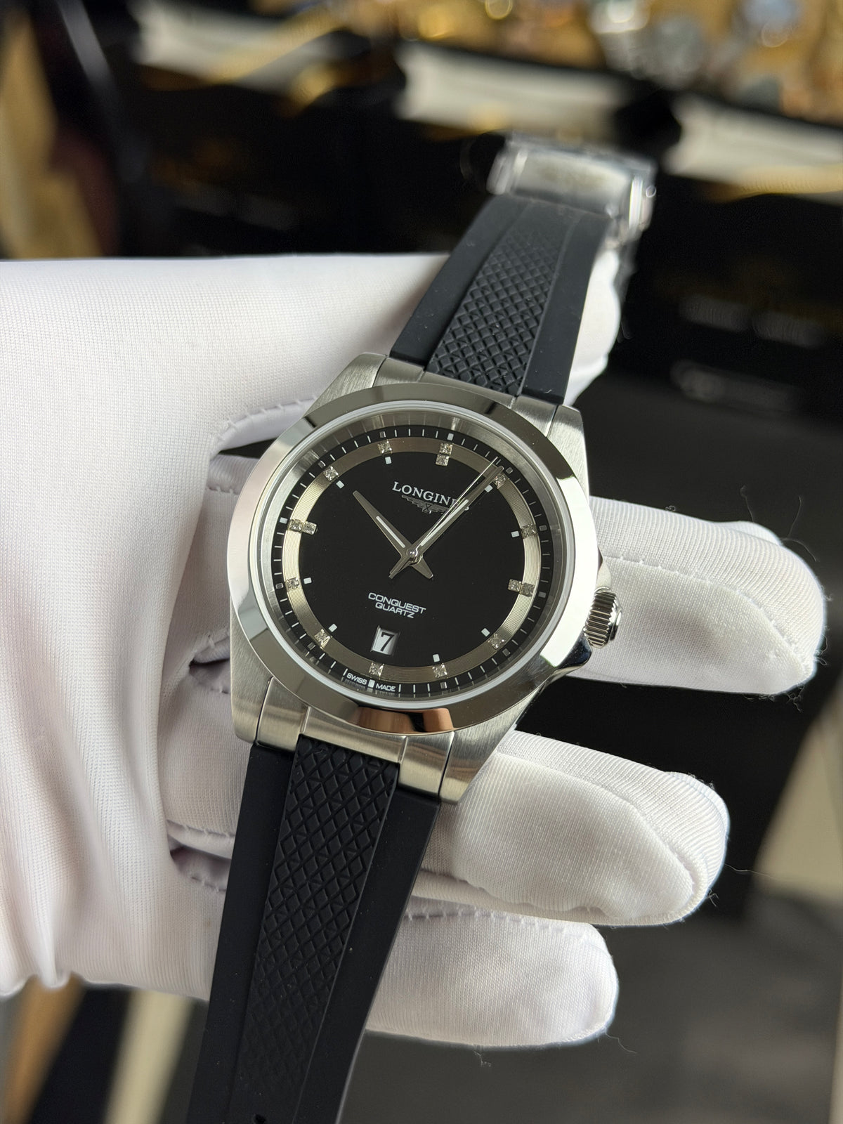Silver with Black Dial.