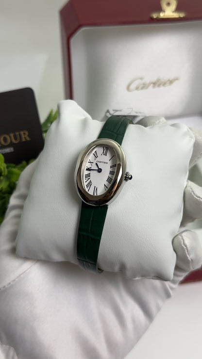 Silver with Green Strap.