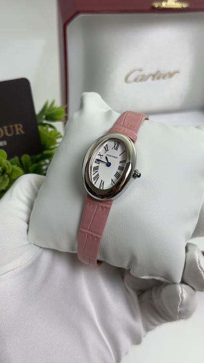 Silver with Pink Strap.