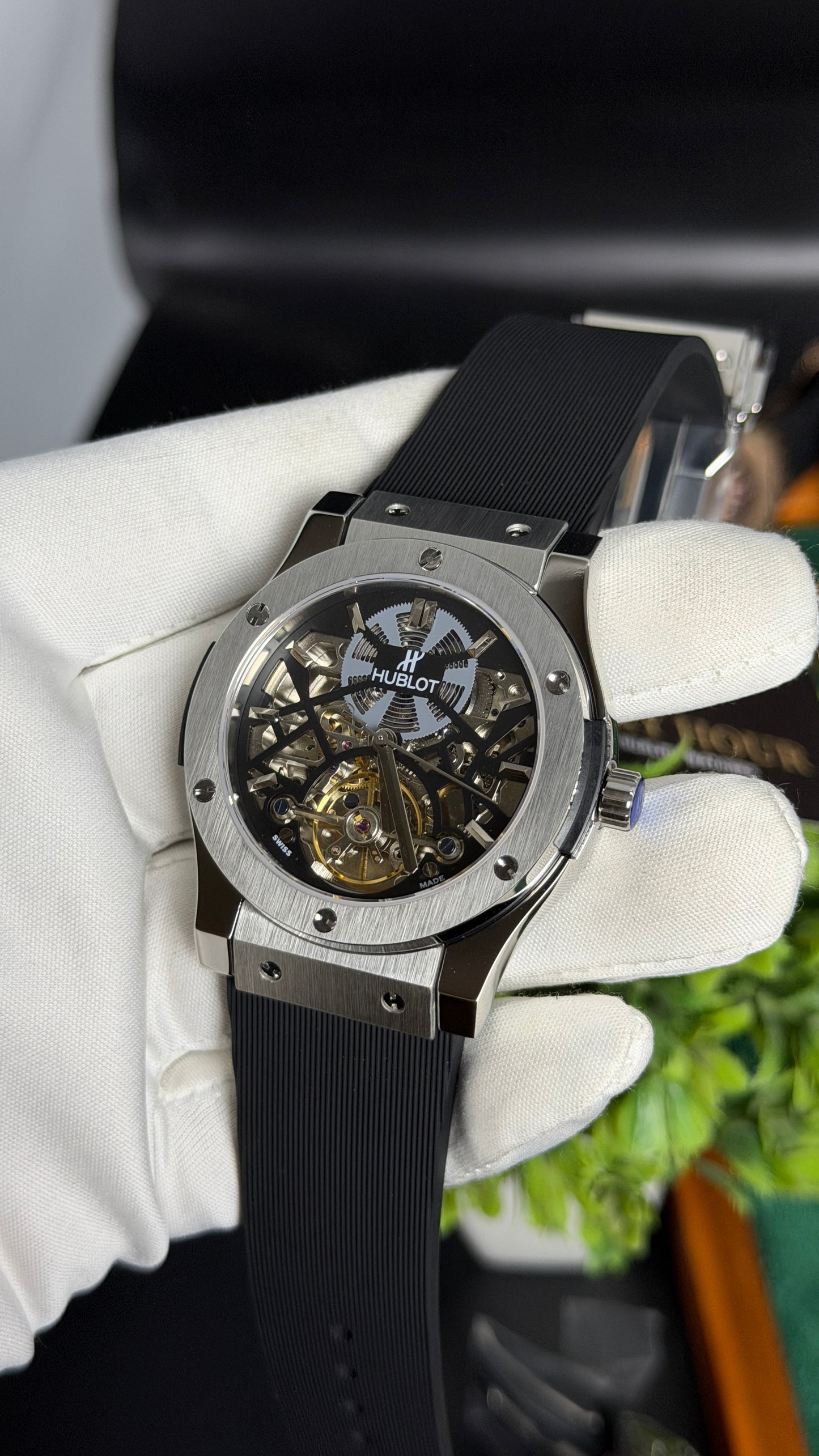 Silver with Black Dial ( Skeleton Edition )