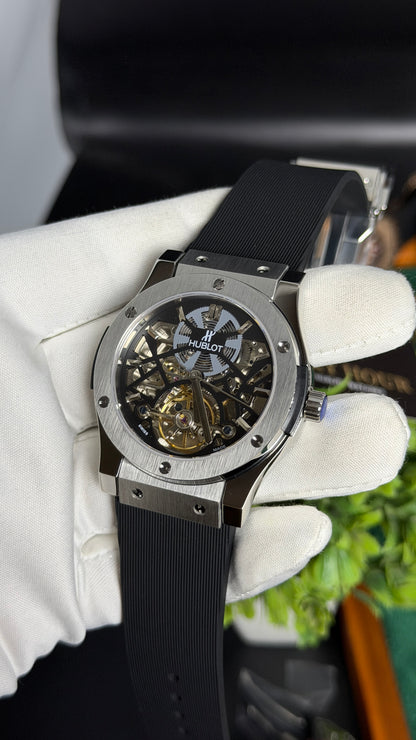 Silver with Black Dial ( Skeleton Edition )