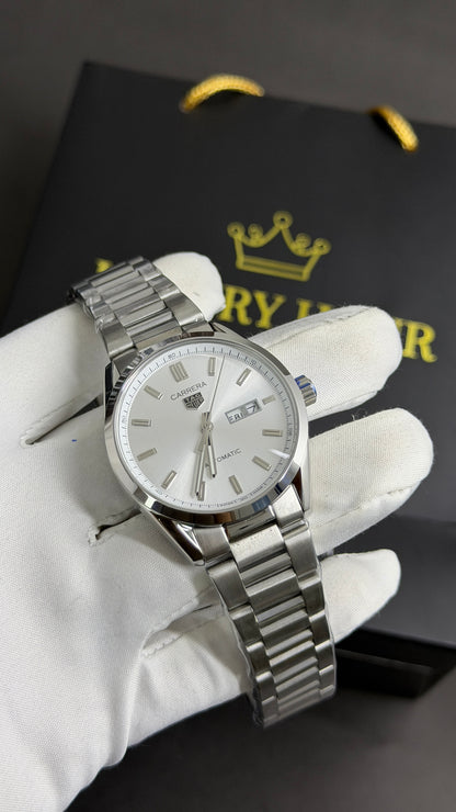 Silver with White Dial.