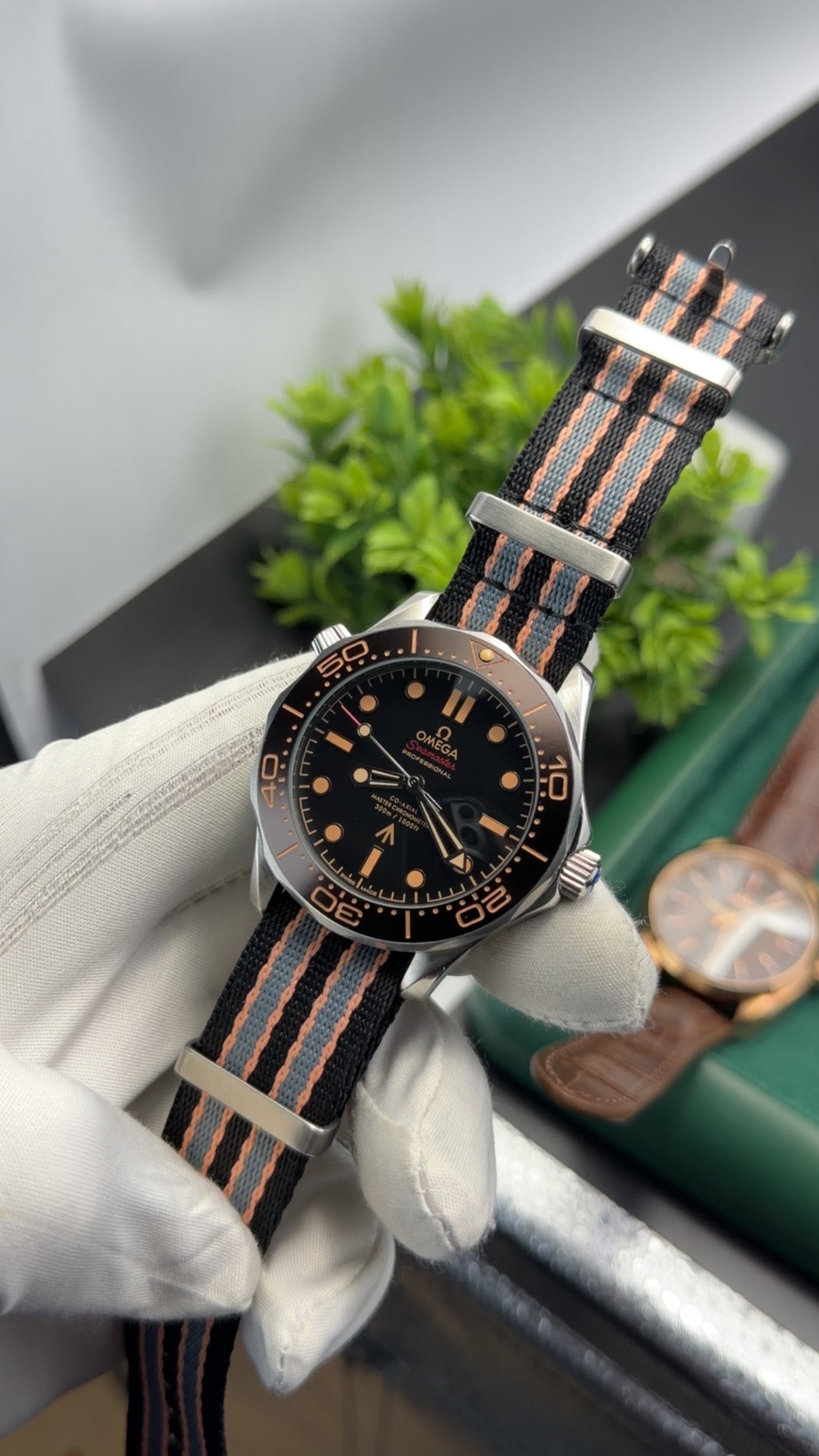 Silver with black dial🔥