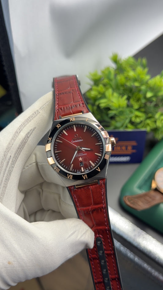 Silver with maroon dial🔥