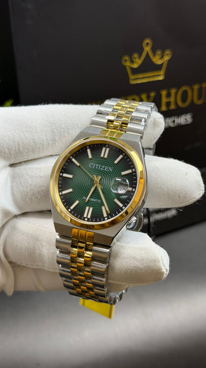 Yellow Gold Two Tone with Green Dial🔥