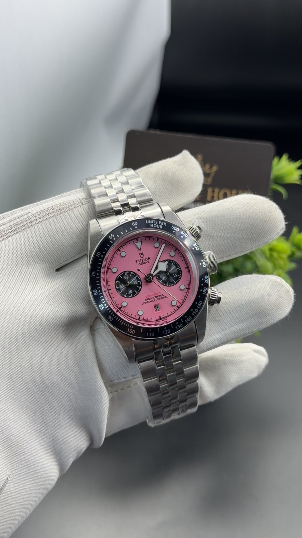 Silver with Pink dial🔥