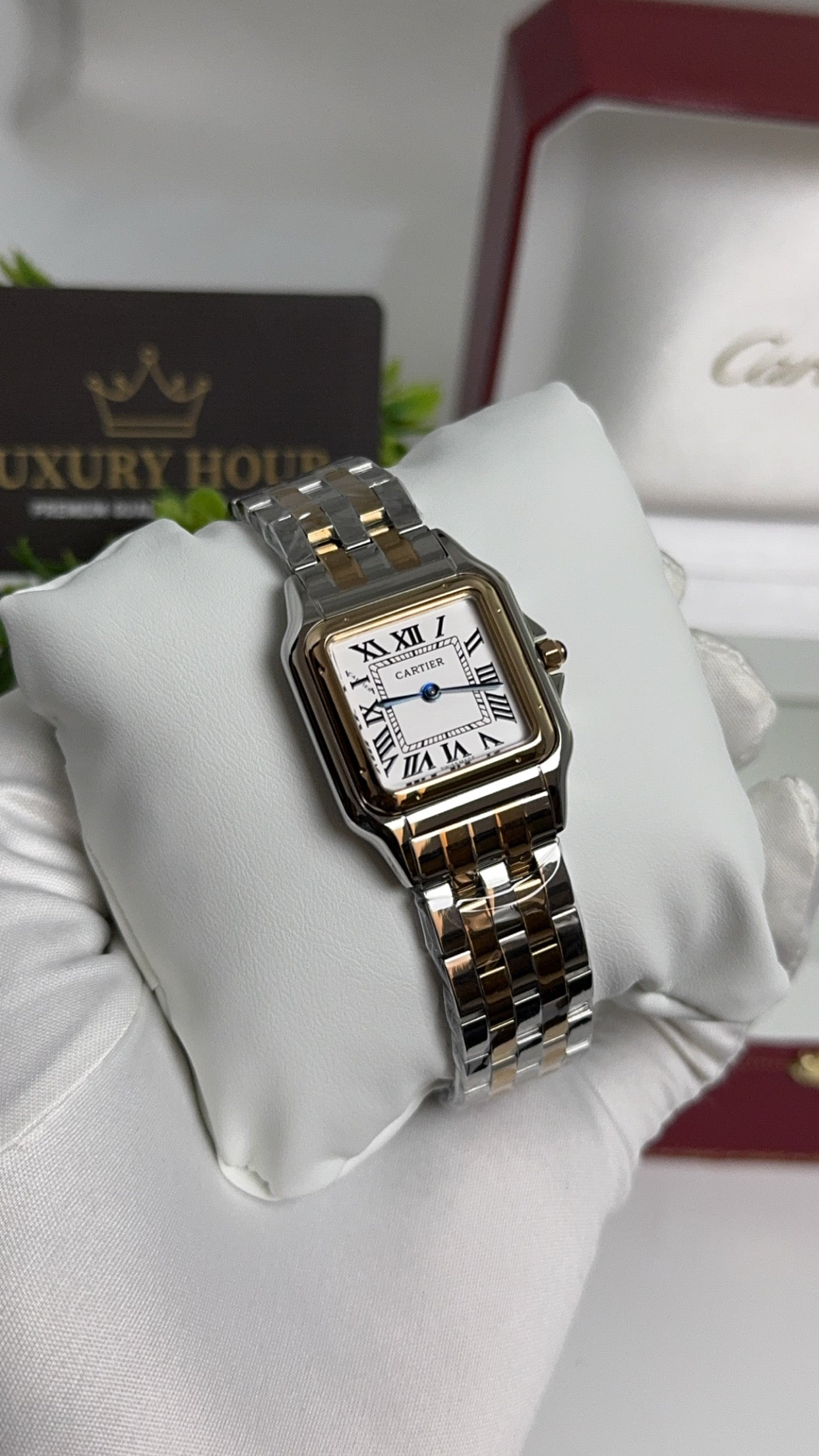 Rose Gold Two Tone with White Dial.
