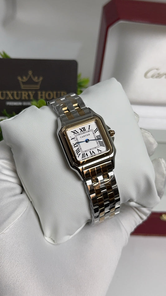 Rose Gold Two Tone with White Dial.