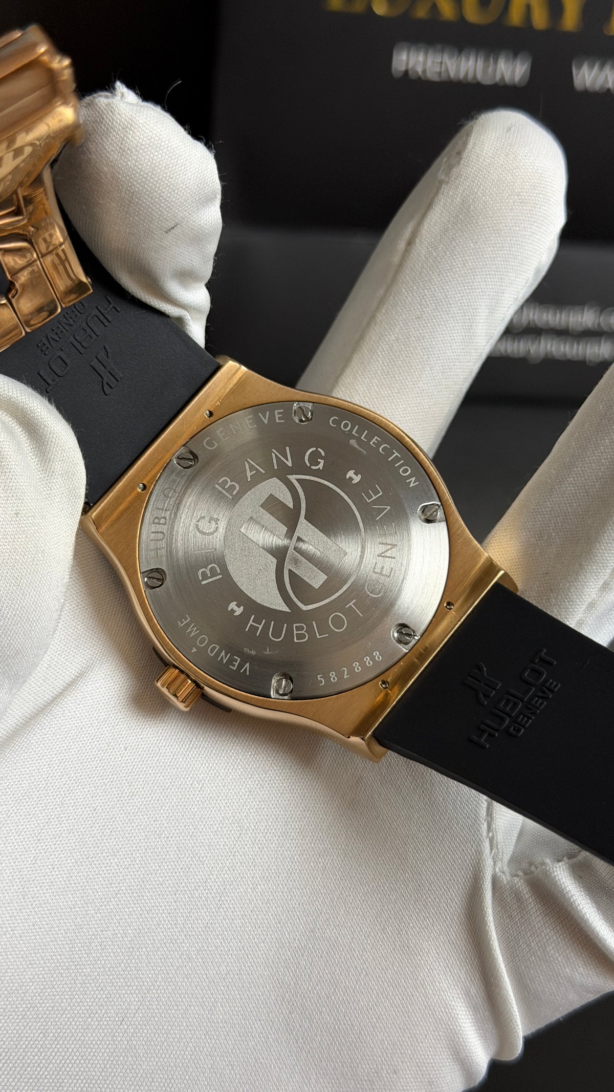 Rose Gold with Green Dial.