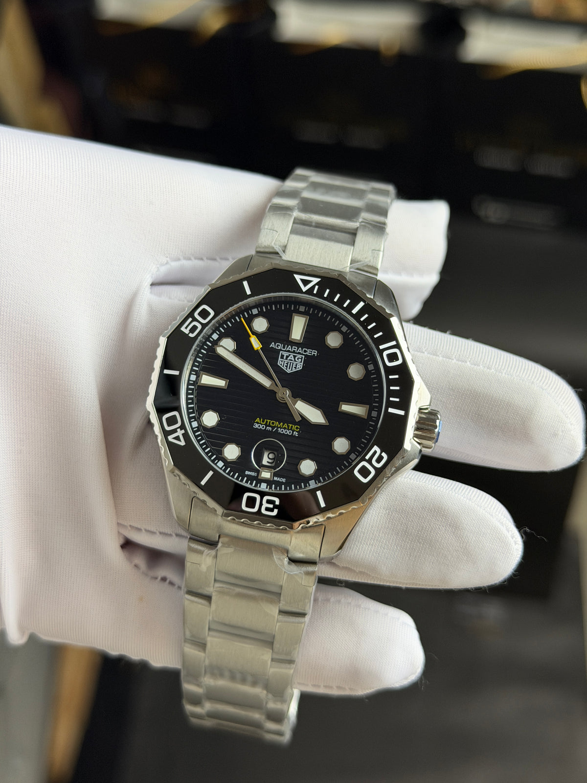 Silver with Black Dial.